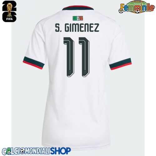Maglie da calcio Messico Santiago Gimenez #11 Seconda Maglia Femminile Mondiali 2026  Manica Corta